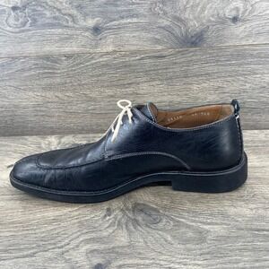 Toschi Mens Black Leather Square Toe Lace Up Dress Shoes Size 9.5